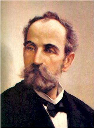 Retrato de Hostos pintado por Francisco Oller.